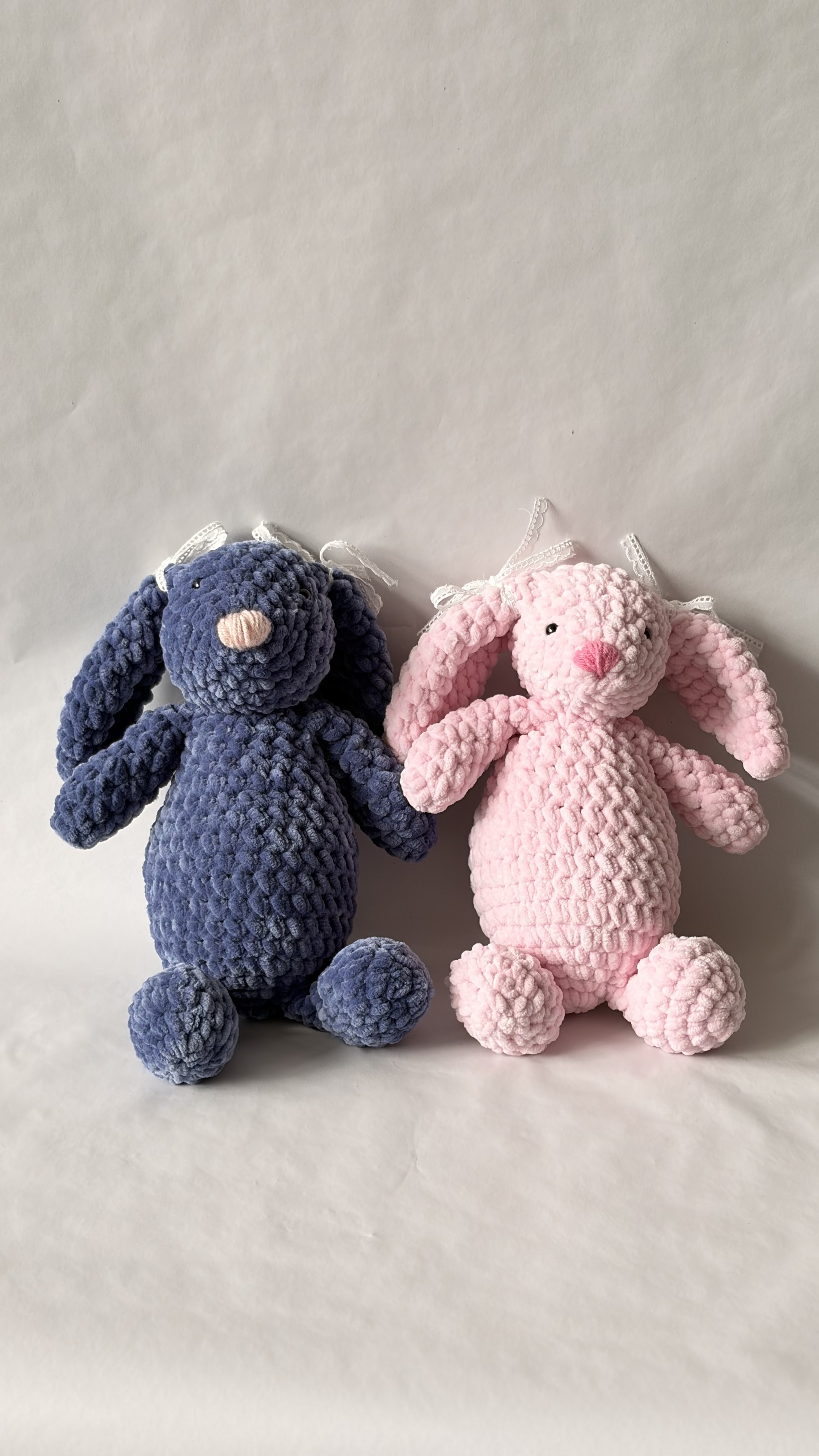 Velvet bunny blue & pink